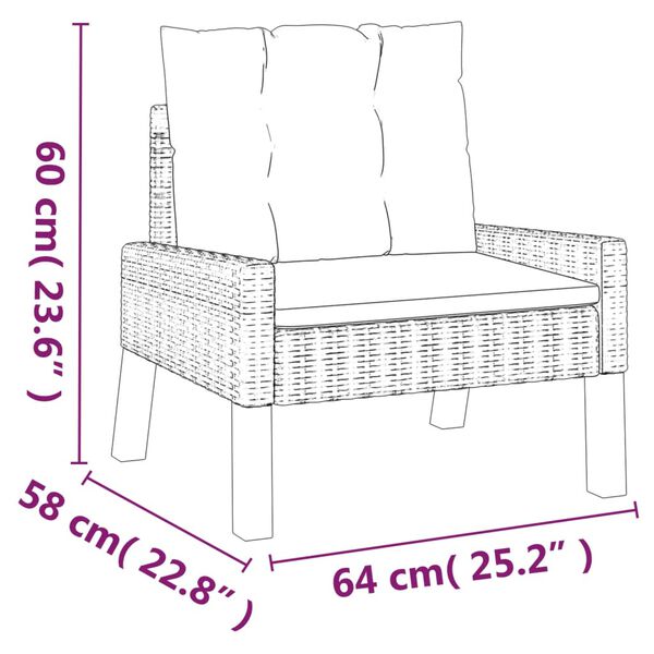 vidaXL 4 Piece Garden Lounge Set with Cushions Poly Rattan&Solid Wood