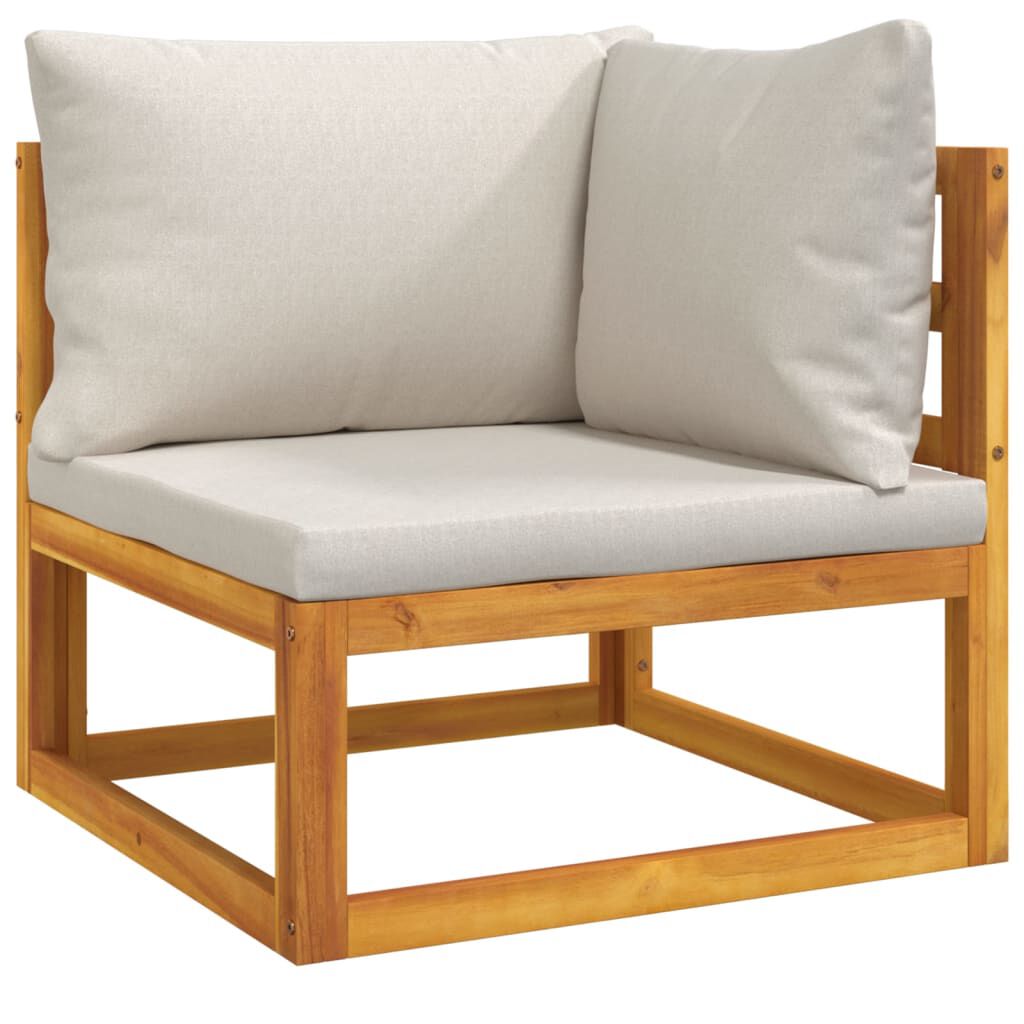 vidaXL 6 Piece Garden Lounge Set with Light Grey Cushions Solid Wood