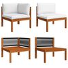 vidaXL 9 Piece Garden Lounge Set with Cushions Cream Wood Acacia&Rope