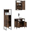 vidaXL 3 Piece Bathroom Furniture Set Smoked Oak Engineered Wood