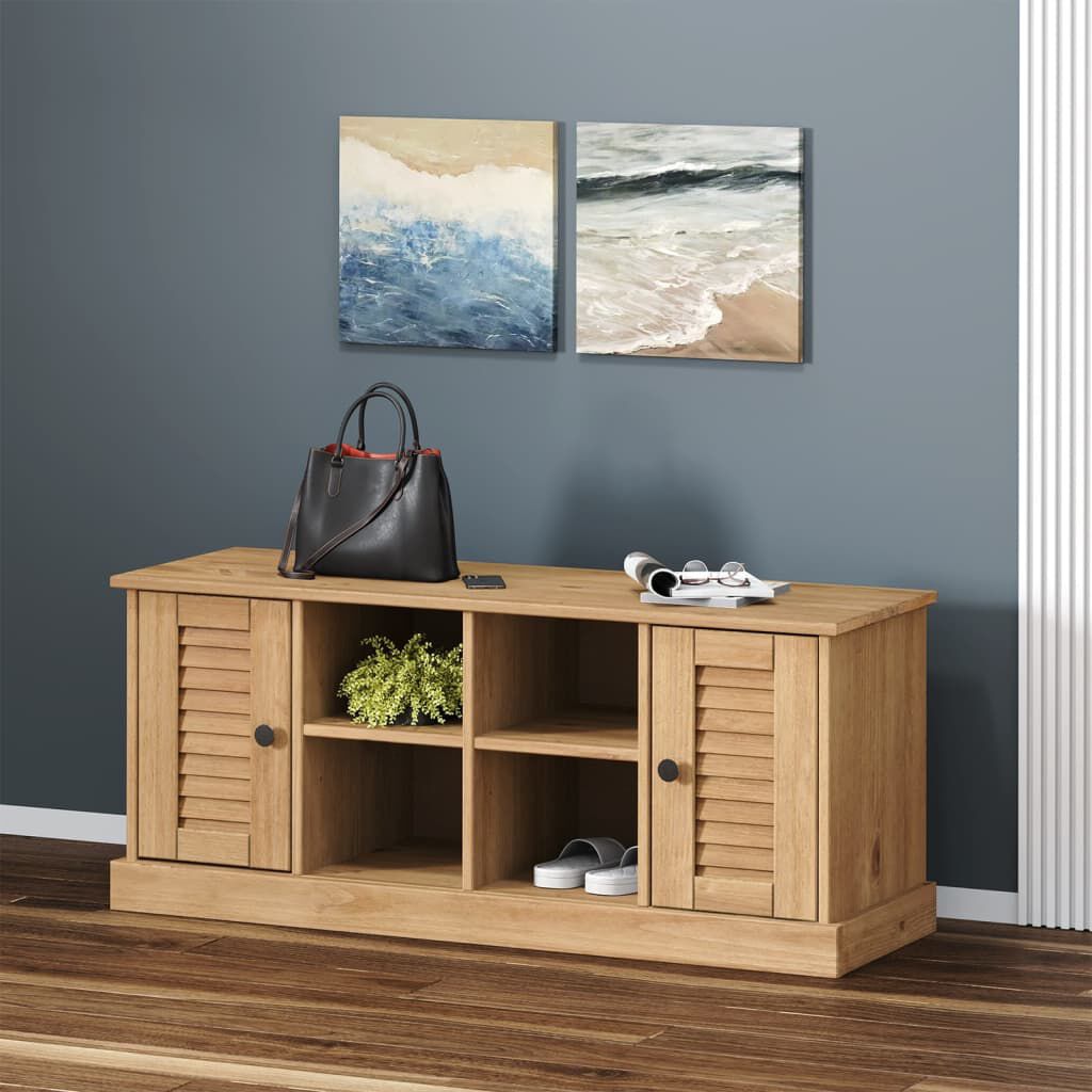 vidaXL Shoe Bench VIGO 106x35x45 cm Solid Wood Pine
