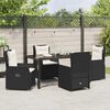 vidaXL Garden Dining Set 5 pcs Black Poly Rattan