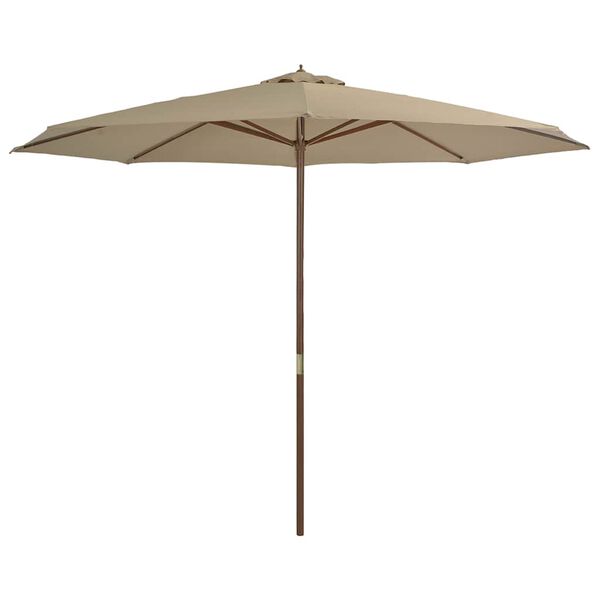 vidaXL Garden Parasol with Wooden Pole 350 cm Taupe