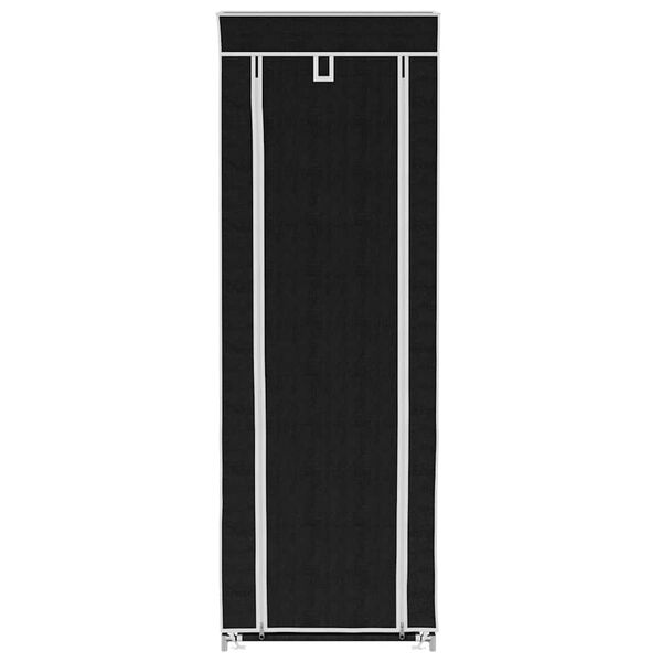 Fabric Shoe Cabinet with Cover 162 x 57 x 29 cm Black