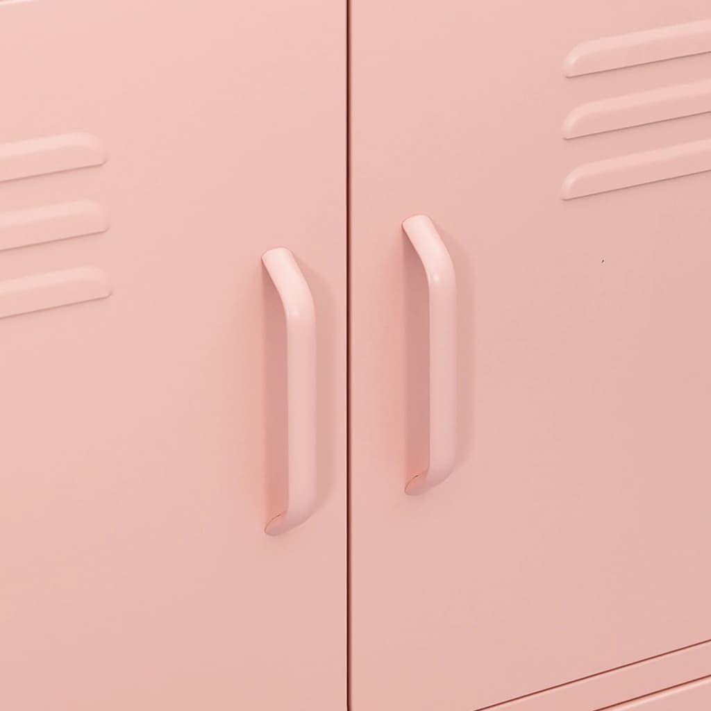 vidaXL Storage Cabinet Pink 80x35x101.5 cm Steel