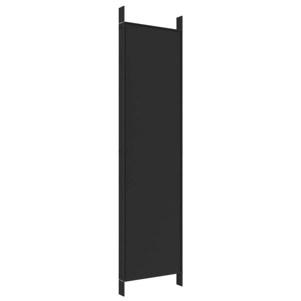 vidaXL 5-Panel Room Divider Black 250x200 cm Fabric
