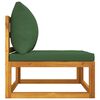 vidaXL Garden Middle Sofa with Green Cushions Solid Wood Acacia