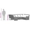 vidaXL Garden Sofa with Cushions Grey Poly Rattan