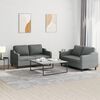 vidaXL 2 Piece Sofa Set with Cushions Dark Grey Fabric