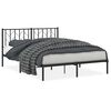 vidaXL Metal Bed Frame without Mattress with Headboard Black 150x200cm