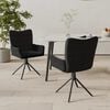 vidaXL Swivel Dining Chairs 2 pcs Black Velvet