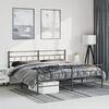 vidaXL Metal Bed Frame without Mattress with Footboard Black 183x213cm