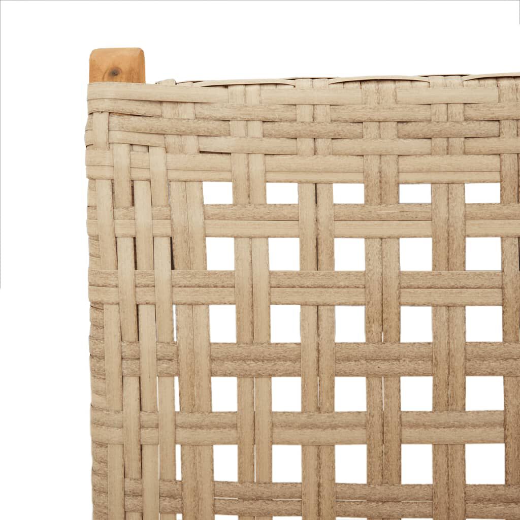 vidaXL Reclining Garden Chairs 4 pcs Beige Poly Rattan and Solid Wood