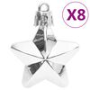 vidaXL 111 Piece Christmas Bauble Set Silver Polystyrene