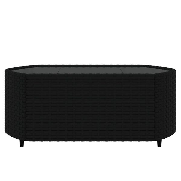 vidaXL 4 Piece Garden Lounge Set with Cushions Black Poly Rattan