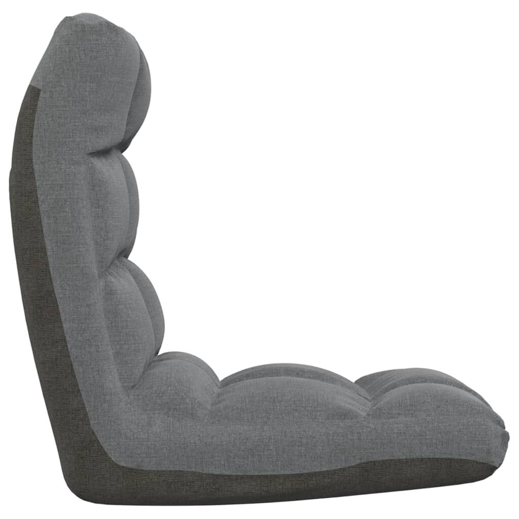 vidaXL Folding Floor Chair Light Grey Fabric