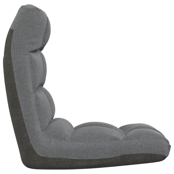 vidaXL Folding Floor Chair Light Grey Fabric