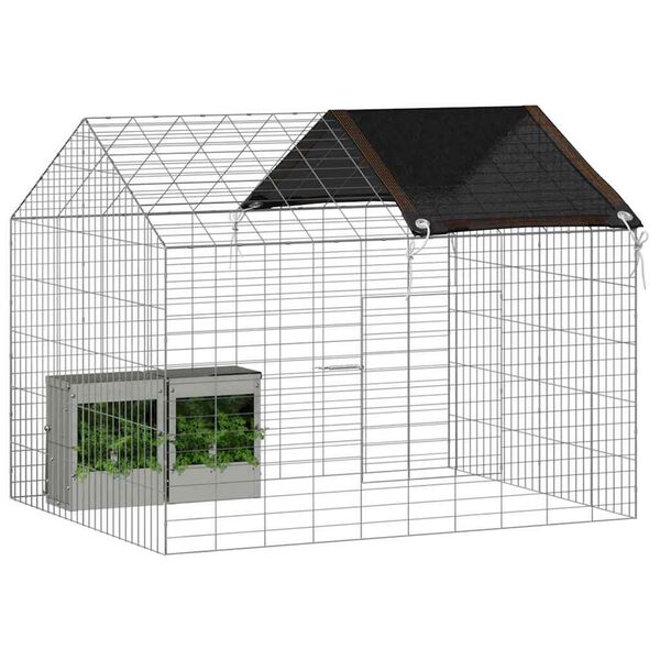 vidaXL Rabbit Cage Silver 100 x 78 x 78 cm Galvanised Steel