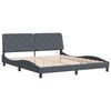 vidaXL Bed Frame with LED without Mattress Dark Grey 183x213 cm Velvet