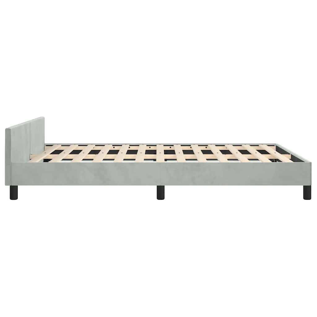 vidaXL Bed Frame without Mattress Light Grey Queen Velvet