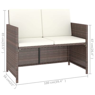 vidaXL 16 Piece Outdoor Dining Set Brown Poly Rattan Brown