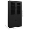 vidaXL Office Cabinet Black 90x40x180 cm Steel