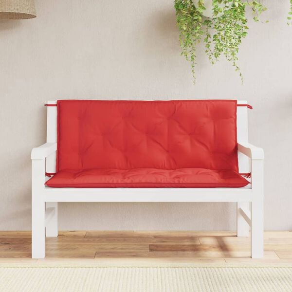 vidaXL Garden Bench Cushions 2pcs Red 120x50x7cm Oxford Fabric