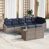 vidaXL Sofa Set with Cushion 9 pcs Grey Poly Rattan