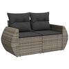 vidaXL 9 Piece Garden Sofa Set with Cushions Grey Poly Rattan