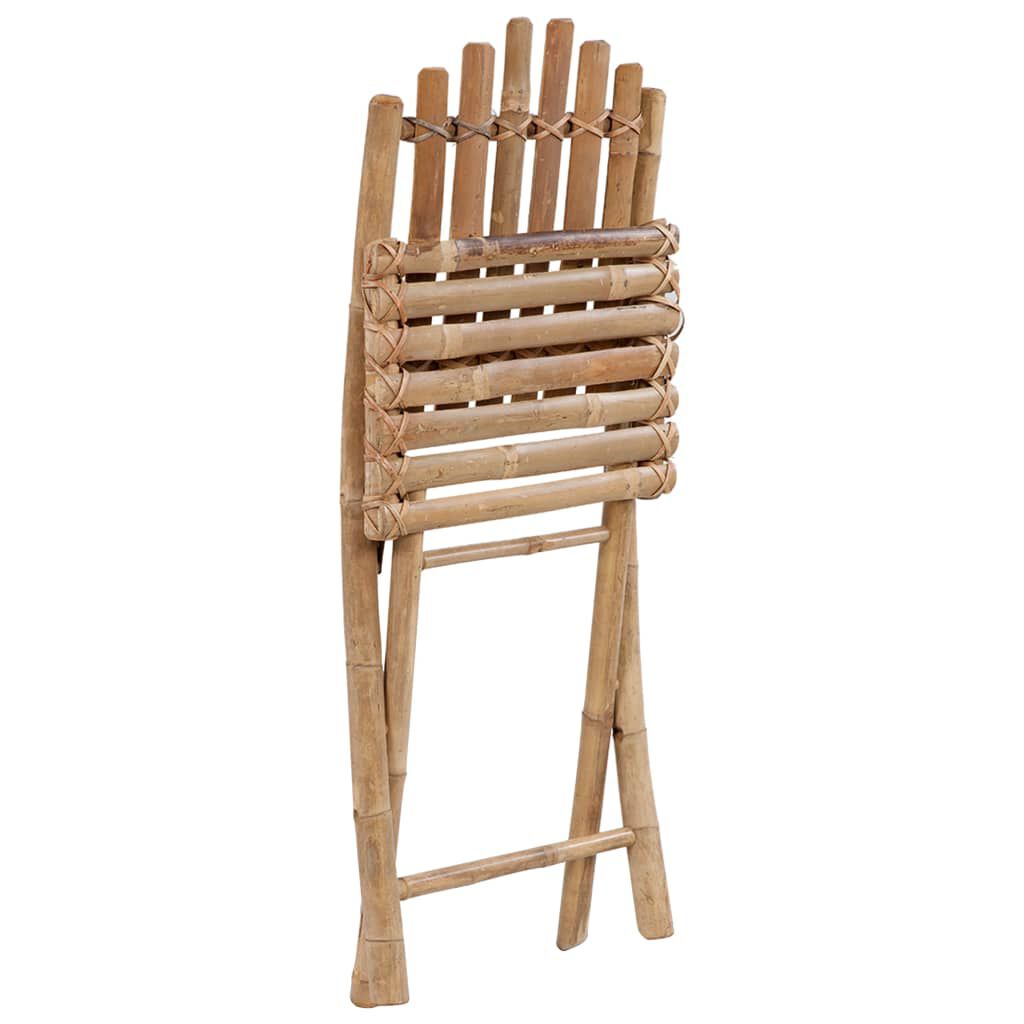 vidaXL 5 Piece Folding Outdoor Dining Set with Cushions Bamboo