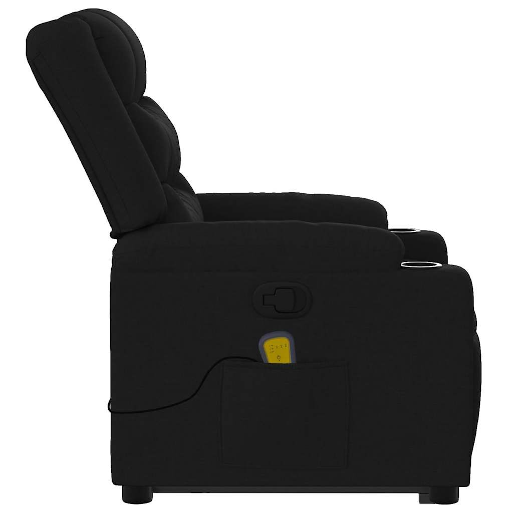 vidaXL Stand up Massage Recliner Chair Black Fabric
