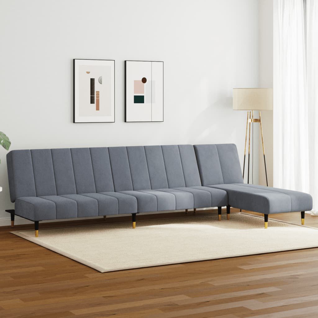vidaXL 2 Piece Sofa Set Dark Grey Velvet