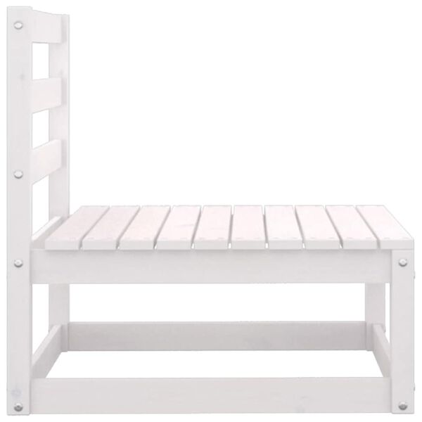 vidaXL 3 Piece Garden Lounge Set with Cushions White Solid Pinewood