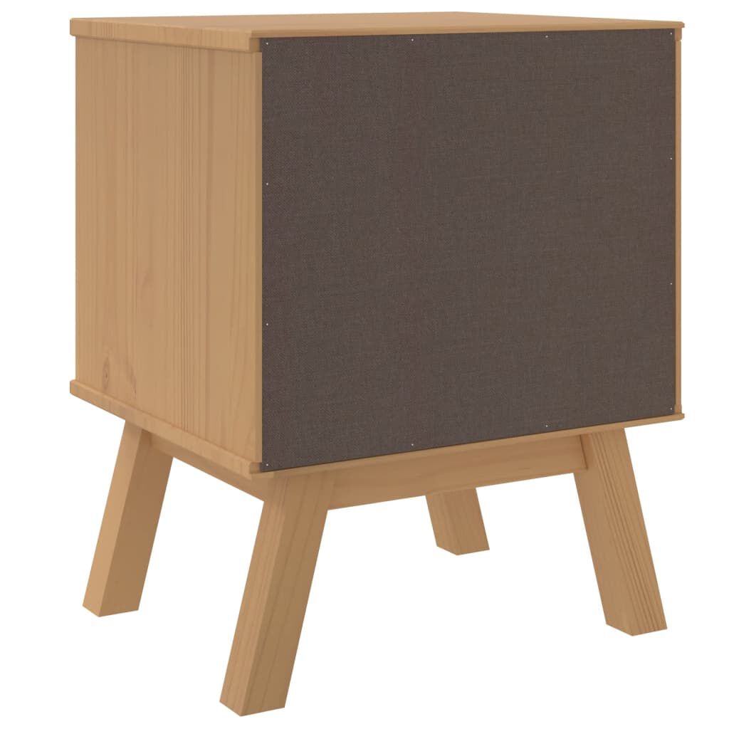 vidaXL Bedside Cabinet OLDEN White and Brown Solid Wood Pine