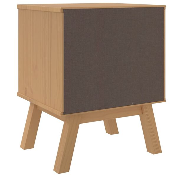 vidaXL Bedside Cabinet OLDEN White and Brown Solid Wood Pine