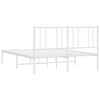 vidaXL Metal Bed Frame without Mattress with Headboard White 150x200cm