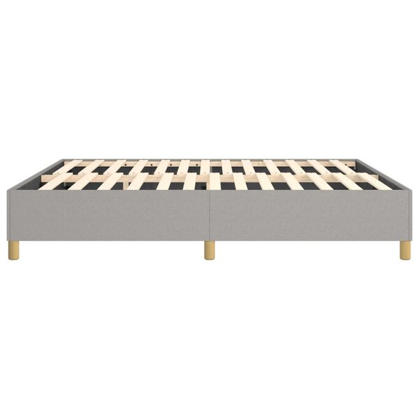 vidaXL Bed Frame without Mattress Light Grey King Fabric (US Only)