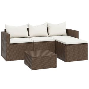 vidaXL Garden Lounge Set Brown Poly Rattan