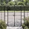vidaXL Garden Gate Black 121x8x150 cm Wrought Iron