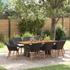 vidaXL Garden Dining Set 9 pcs Black and brown Poly Rattan