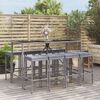 vidaXL 9 Piece Garden Bar Set with Cushions Grey Poly Rattan