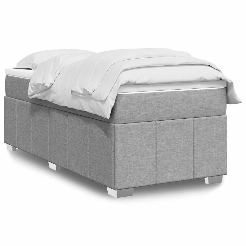 vidaXL Box Spring Bed with Mattress Light Grey Twin XL Fabric