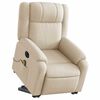 vidaXL Electric Stand up Massage Recliner Chair Cream Fabric