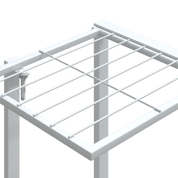 vidaXL Flower Stand 94.5x25x89 cm White Iron