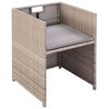 vidaXL 5 Piece Outdoor Dining Set with Cushions Poly Rattan Beige