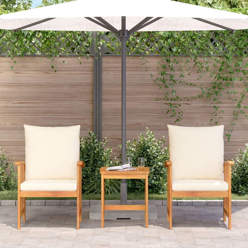 vidaXL 3 Piece Garden Lounge Set with Cushions Solid Acacia Wood