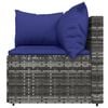 vidaXL 4 Piece Garden Lounge Set with Cushions Grey Poly Rattan