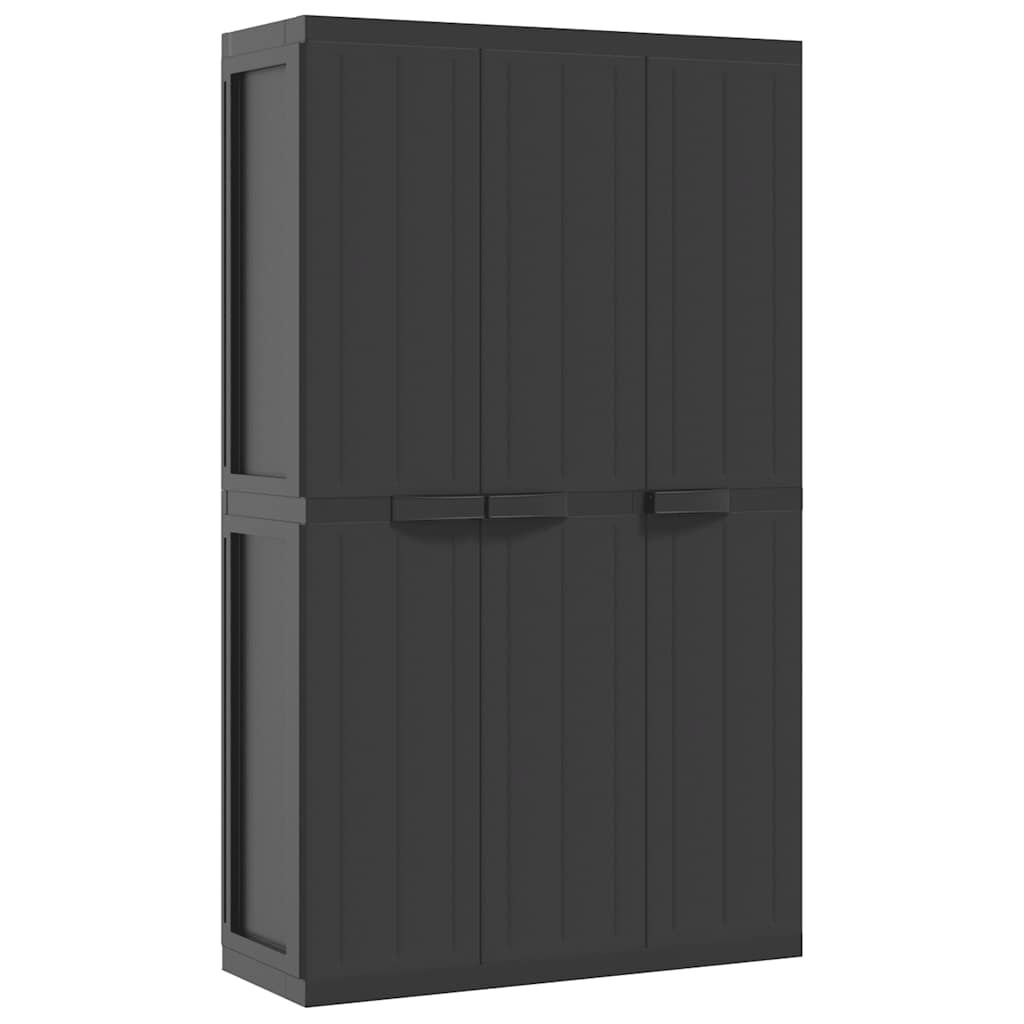 vidaXL Outdoor Storage Cabinet Black 97x37x165 cm PP