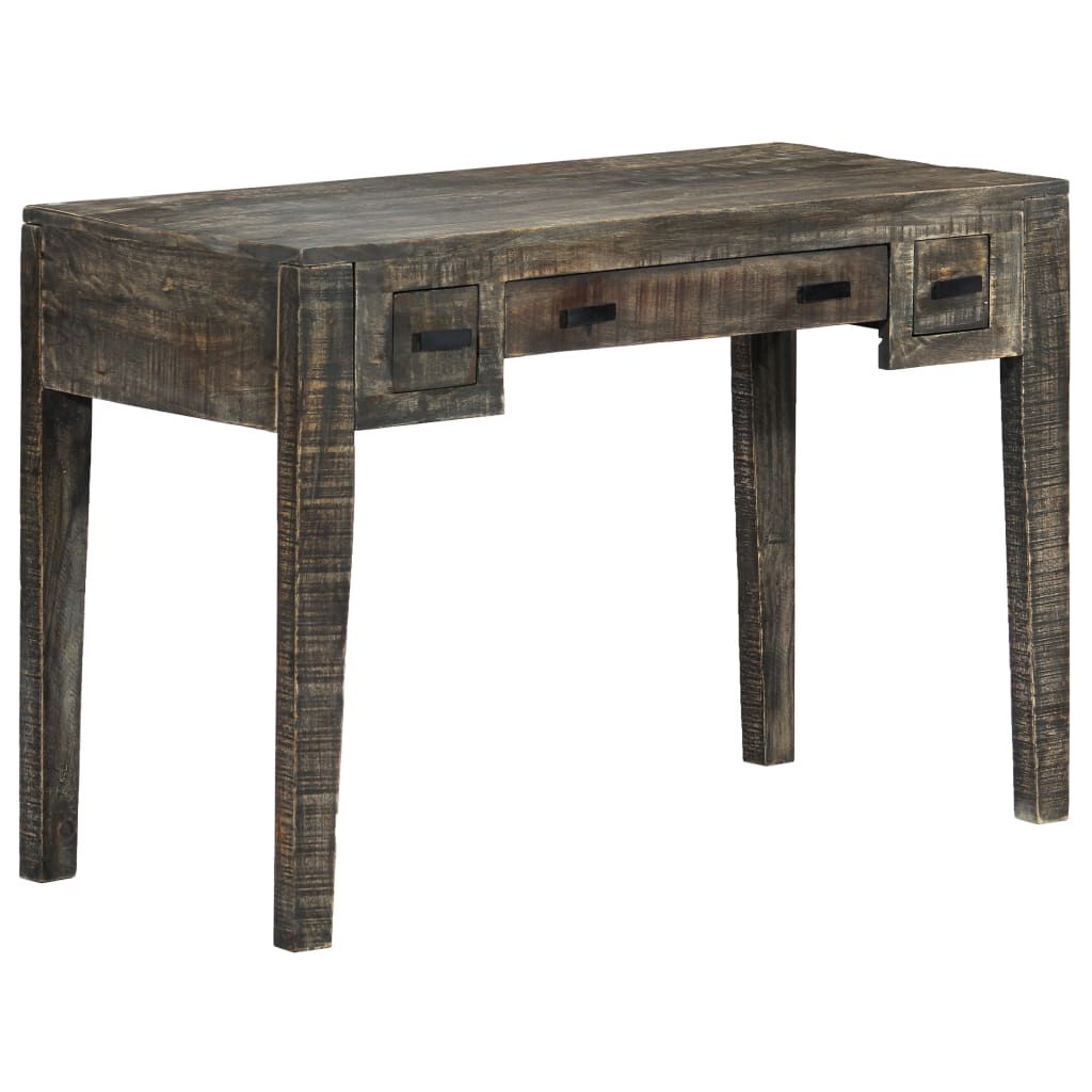 vidaXL Desk Black 110x50x75 cm Solid Mango Wood