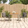 vidaXL 3 Piece Garden Dining Set with Cushions Grey Poly Rattan